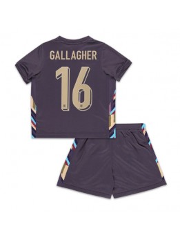 England Conor Gallagher #16 Replika Borta Kläder Barn EM 2024 Kortärmad (+ byxor)